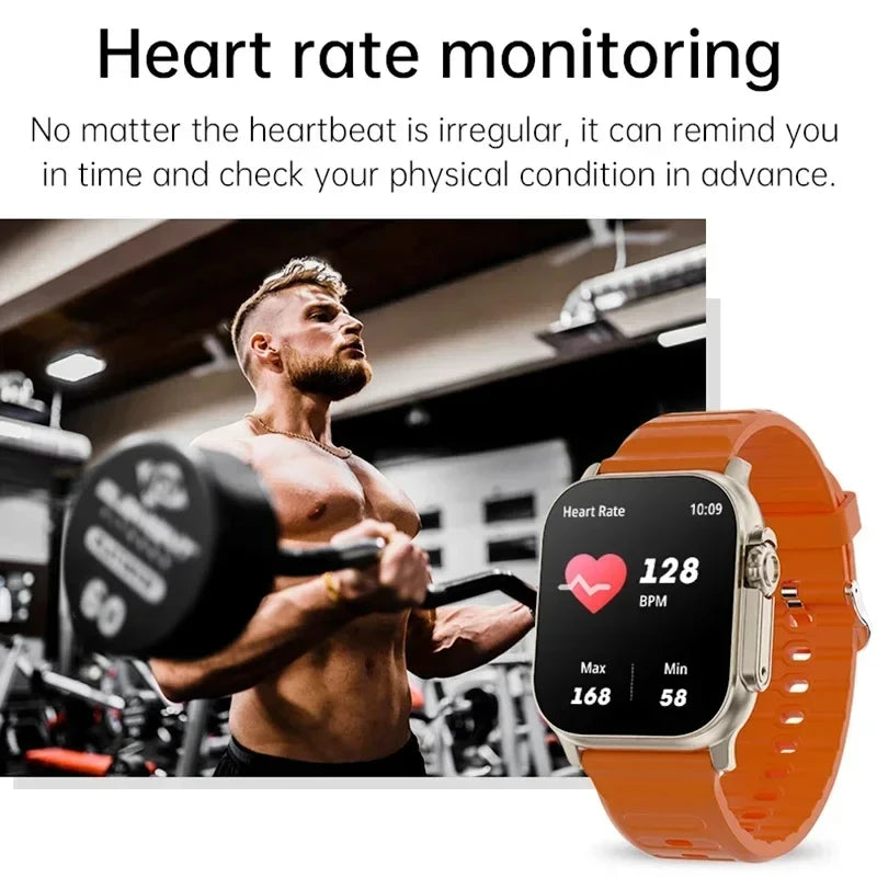 Men's Smart Watch 2.01 Inch HD Screen Bluetooth Call Health Fitness Tracker Multi Sport Mode Smartwatch for Android IOS