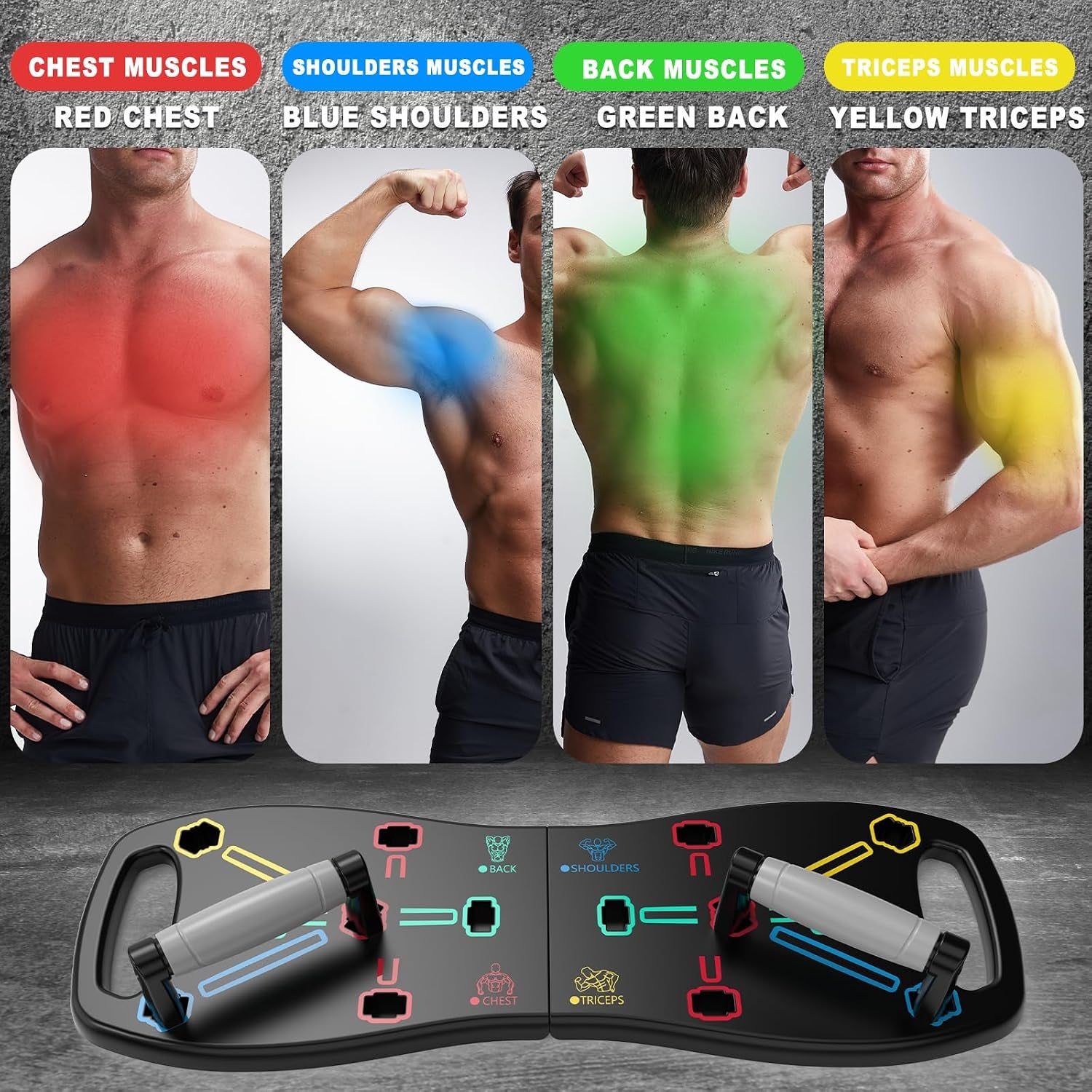 Push up Board, Portable Pushup Board for Men, Foldable Push-Up Board, Multifunctional Push up Board-20 in 1 at Home Gym, Pushup Handles for Chest Muscle Exercise Strength Training Equipment