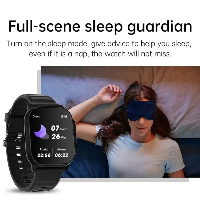 Men's Smart Watch 2.01 Inch HD Screen Bluetooth Call Health Fitness Tracker Multi Sport Mode Smartwatch for Android IOS