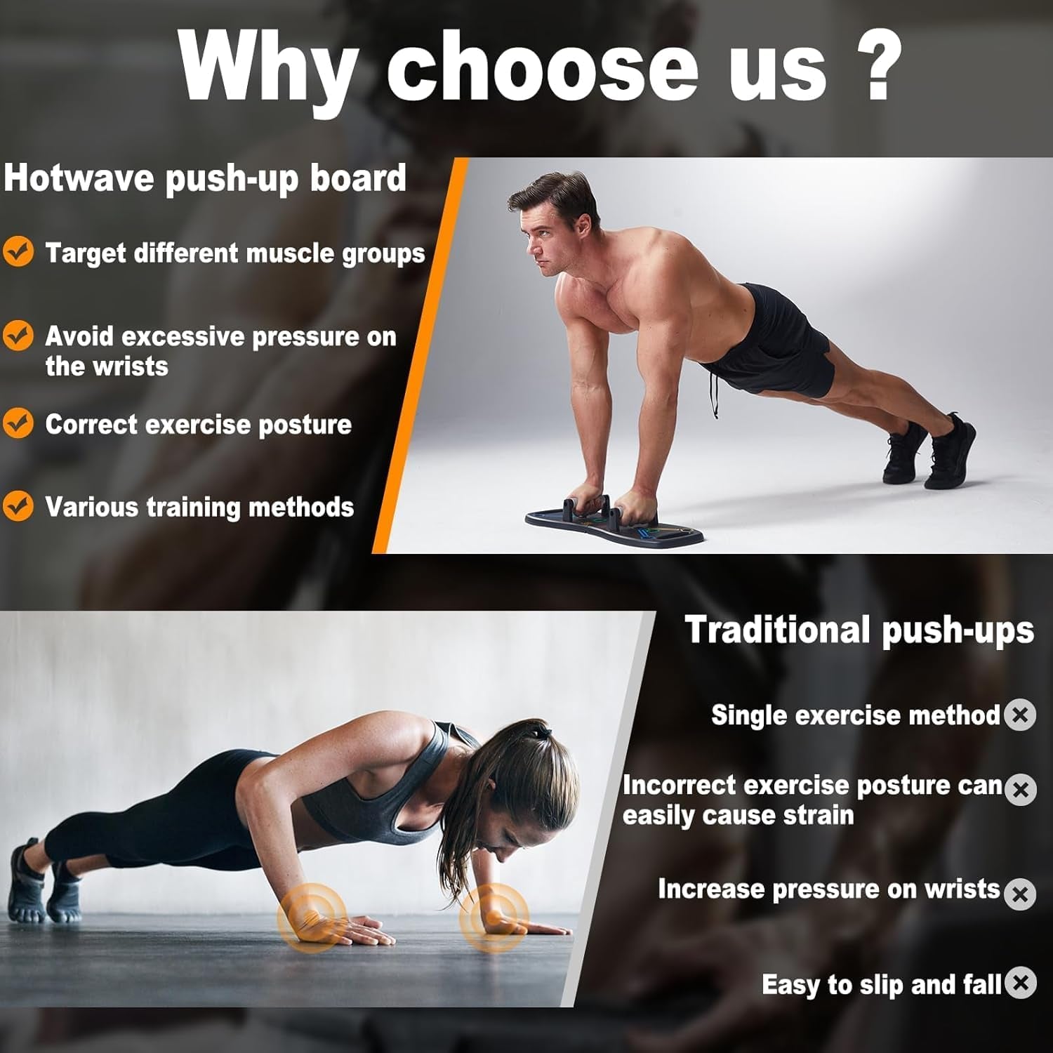 Push up Board, Portable Pushup Board for Men, Foldable Push-Up Board, Multifunctional Push up Board-20 in 1 at Home Gym, Pushup Handles for Chest Muscle Exercise Strength Training Equipment