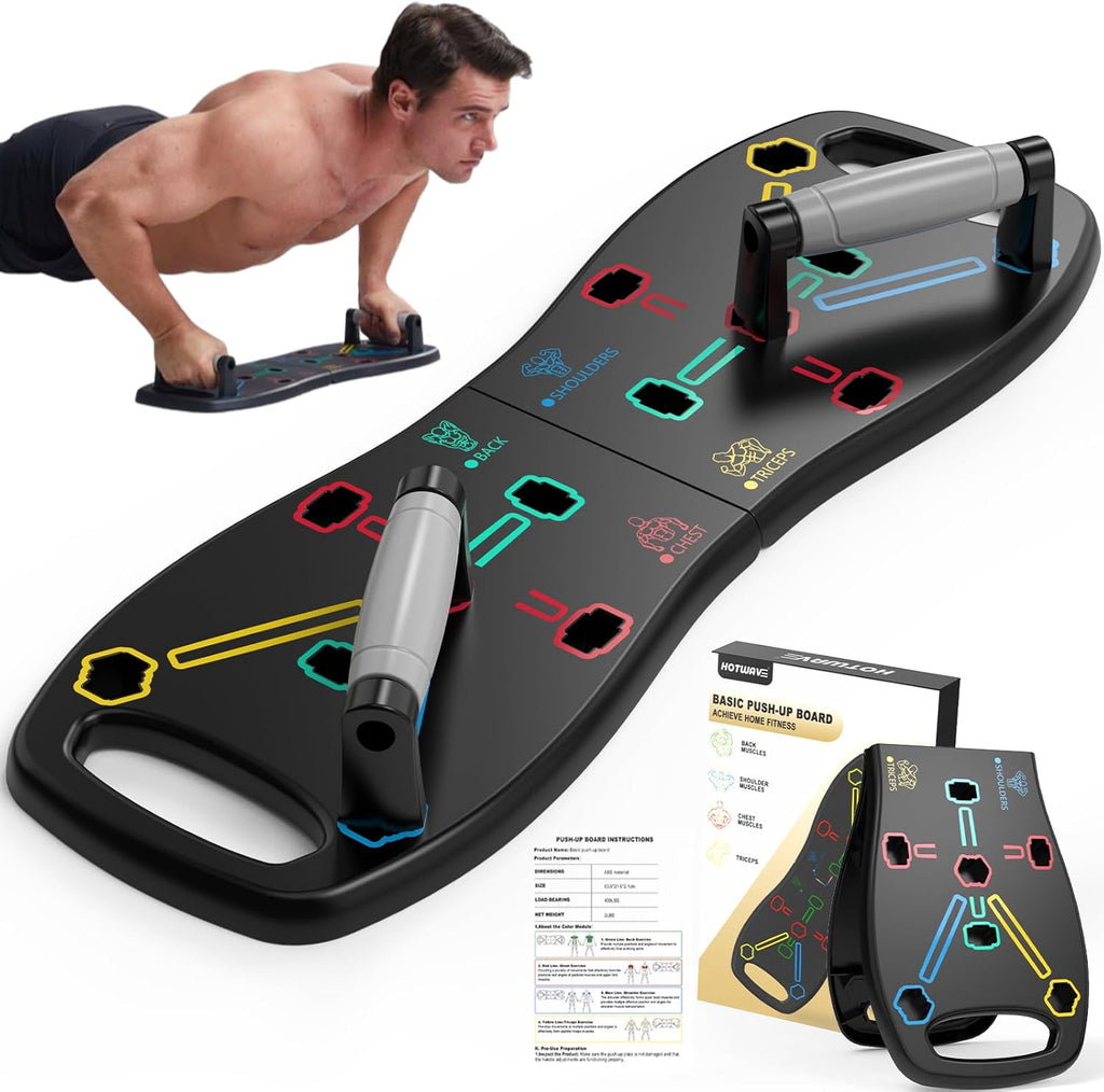 Push up Board, Portable Pushup Board for Men, Foldable Push-Up Board, Multifunctional Push up Board-20 in 1 at Home Gym, Pushup Handles for Chest Muscle Exercise Strength Training Equipment