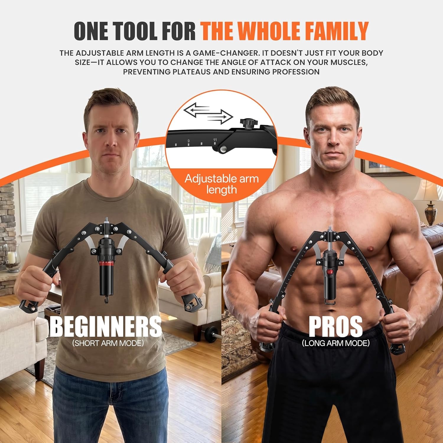 Muscle Trainer & Ab Roller | Home Gym Strength and Core Training Equipment with Non-Slip Handles; Adjustable Resistance Design Suitable for All Fitness Levels