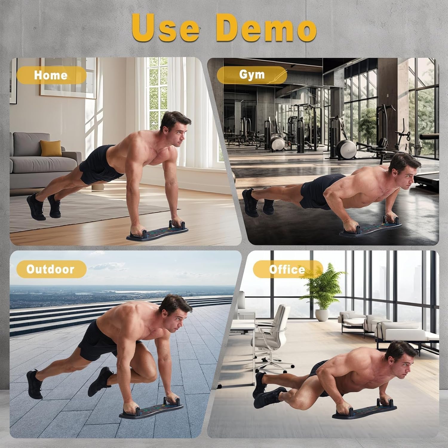 Push up Board, Portable Pushup Board for Men, Foldable Push-Up Board, Multifunctional Push up Board-20 in 1 at Home Gym, Pushup Handles for Chest Muscle Exercise Strength Training Equipment